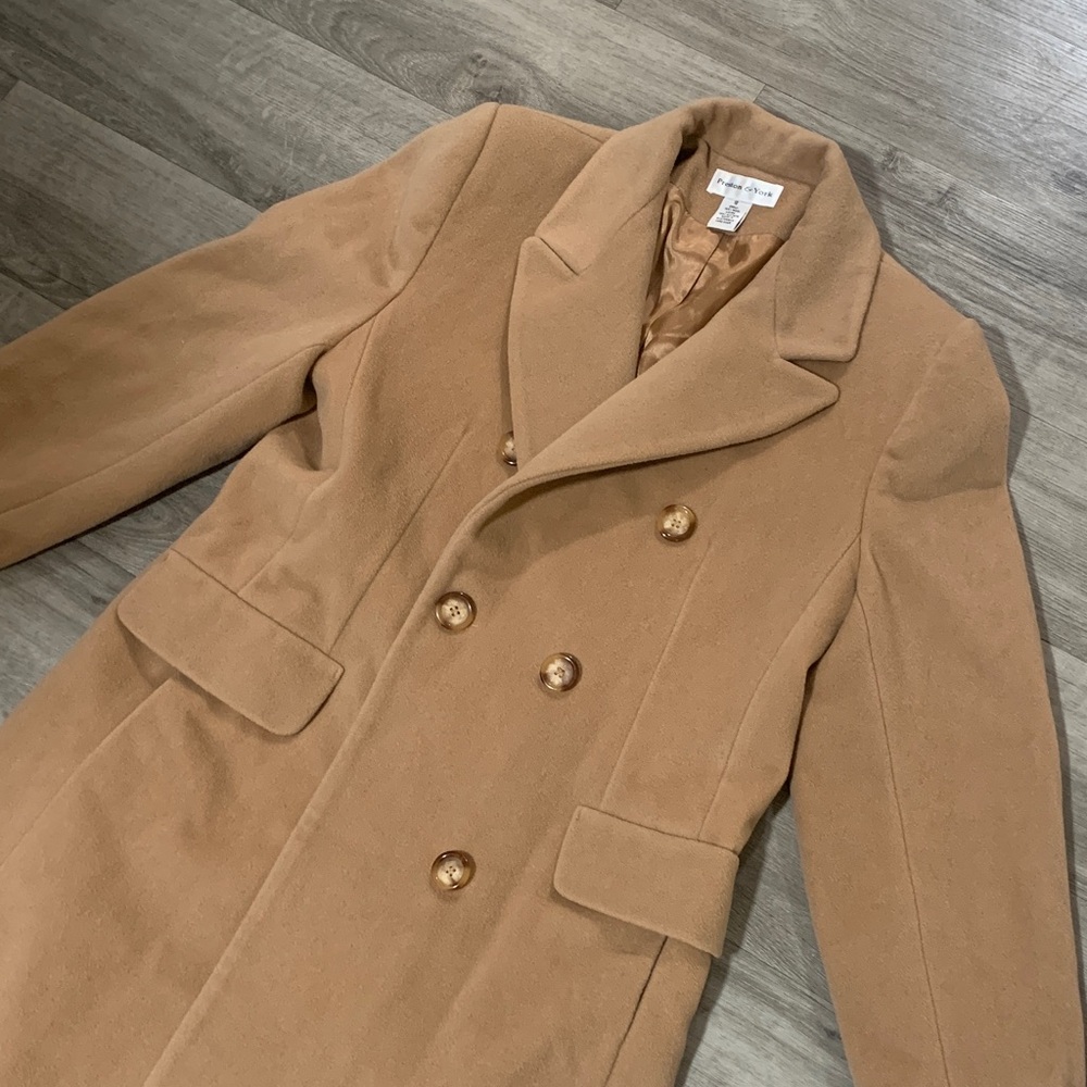 Sale! Preston & York Camel Double-Breasted Pea Coat